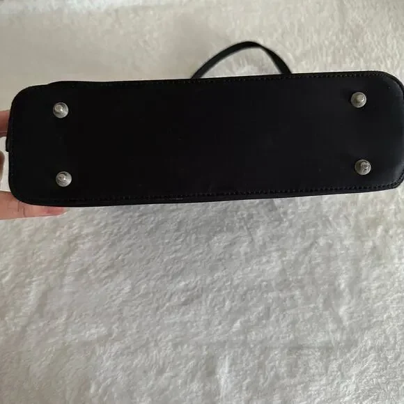 Kate Spade Black Nylon Shoulder Bag Sleek Minimal Y2K Classic Chic Clean Girl - Picture 13 of 16